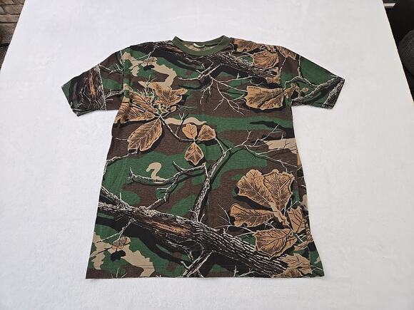 Woodland Plus Other - Woodland Plus Vtg 90s Mixed Camo Tshirt Mens Sz Med Gorpcore Hunting Outdoor